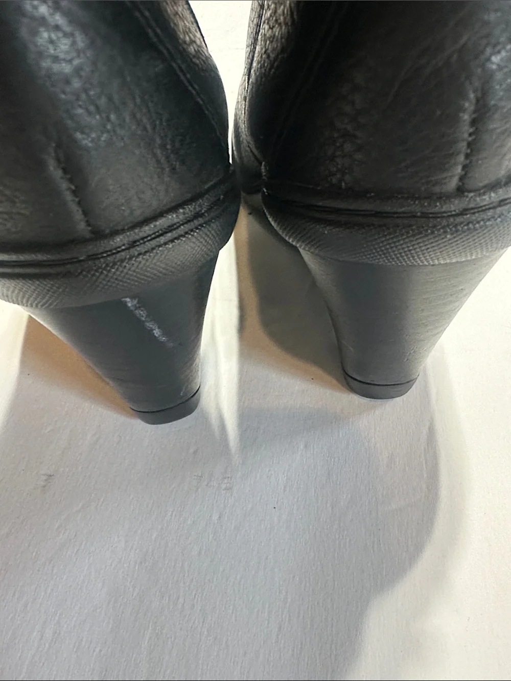 Timberland ion mask technology Black Leather Wedge Knee-High Boots side zipper